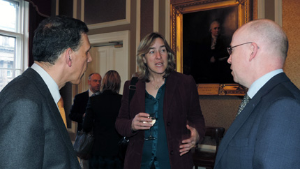 IVLP alumni talking with Katherine Grainger. 