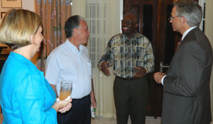 Former Surinamese President Ronald Venetiaan with Ambassador Anania and fellow alumni