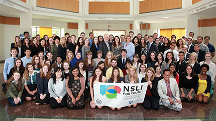Alumni of the National Security Language Initiative for Youth (NSLI-Y) program gather at the Pathways to the Future 2014 event in Washington, DC