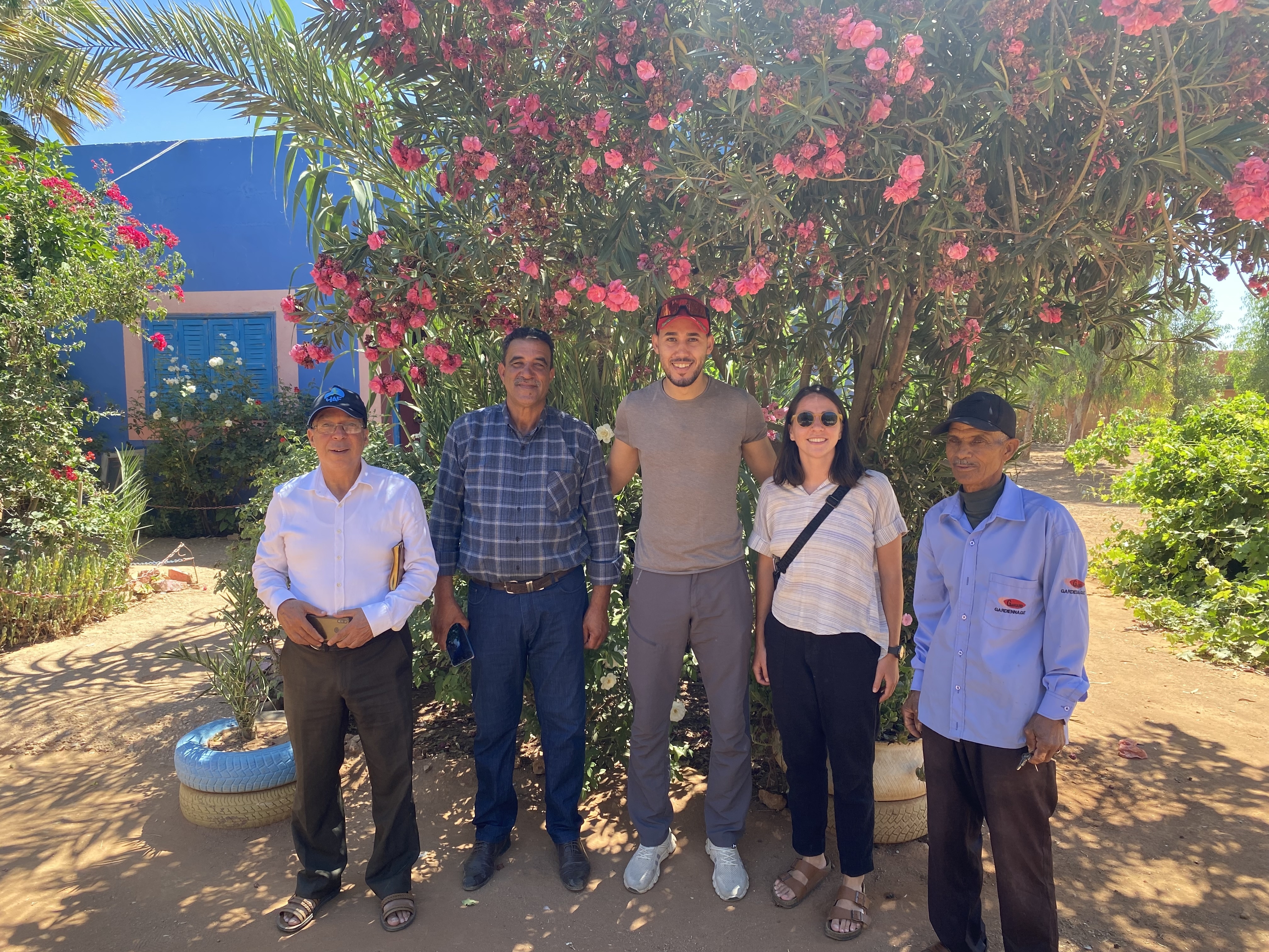 Errachid with Seeds of Life team members and local government officials at a meeting in Bouchan, Morocco. 