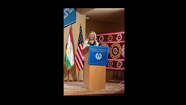 Secretary of State Hilary Clinton at the Town Hall Meeting.